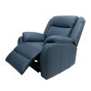 Bella 3+1+1 Seater Electric Recliner Genuine Leather Upholstered Lounge - Blue - Image 8