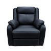 Bella 3+2+1 Seater Electric Recliner Genuine Leather Upholstered Lounge - Black - Image 7