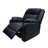 Bella 3+2+1 Seater Electric Recliner Genuine Leather Upholstered Lounge - Black - Image 8