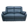 Bella 3+2+1 Seater Electric Recliner Genuine Leather Upholstered Lounge - Blue - Image 5