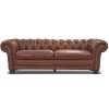 Sonny 3+2.5 Seater Genuine Leather Sofa Chestfield Lounge Couch - Butterscotch - Image 3