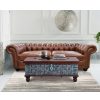 Sonny 2.5 Seater Genuine Leather Sofa Chestfield Lounge Couch - Butterscotch - Image 2