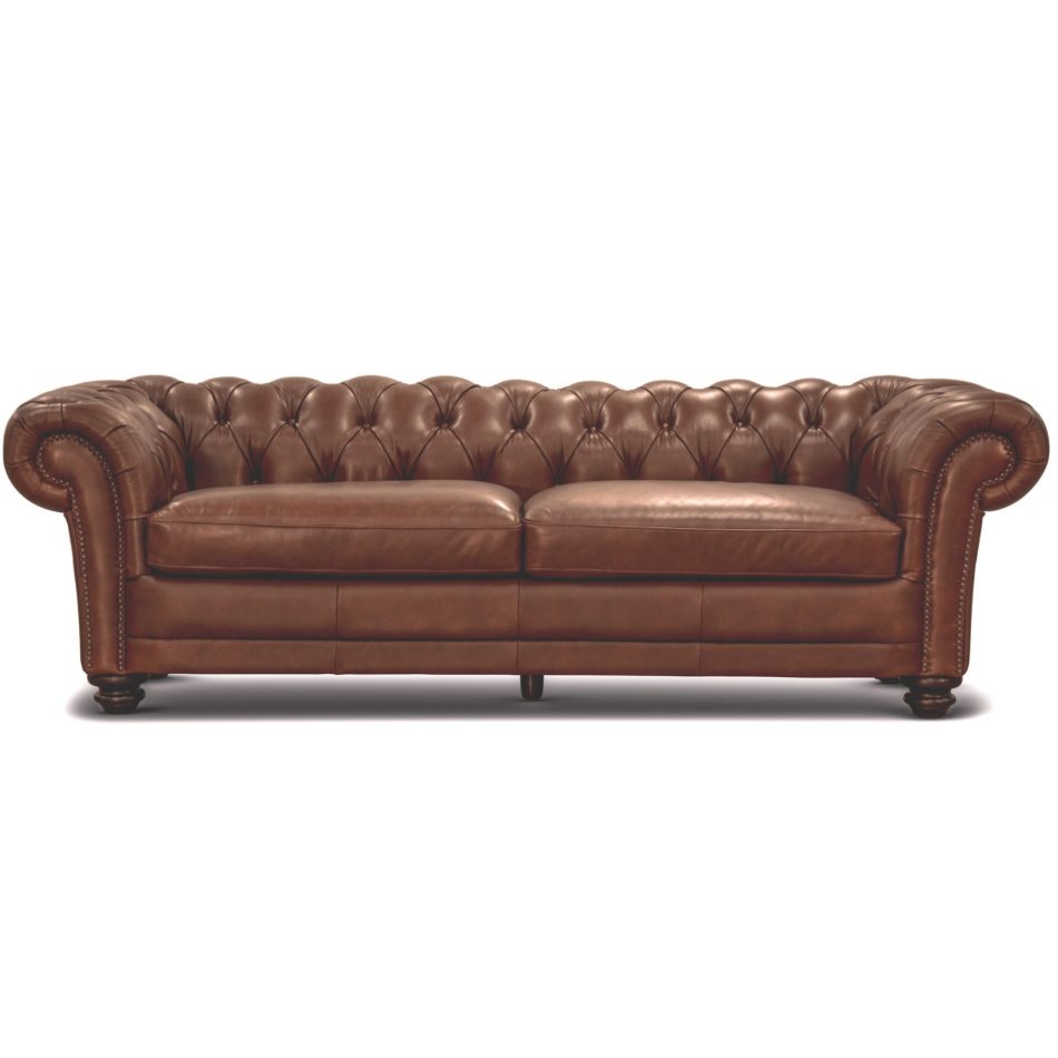 Sonny 3+1 Seater Genuine Leather Sofa Chestfield Lounge Couch - Butterscotch - Image 3