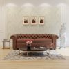 Sonny 2.5+1 Seater Genuine Leather Sofa Chestfield Lounge Couch - Butterscotch - Image 2