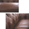 Sonny 1 Seater Genuine Leather Sofa Chestfield Lounge Couch - Butterscotch - Image 3