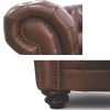 Sonny 1 Seater Genuine Leather Sofa Chestfield Lounge Couch - Butterscotch - Image 4
