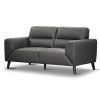 Downy  Genuine Leather Sofa 2 Seater Upholstered Lounge Couch - Gunmetal - Image 3