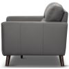 Downy  Genuine Leather Sofa 3 Seater Upholstered Lounge Couch - Gunmetal - Image 4