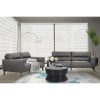 Downy  Genuine Leather Sofa Set 3 + 2 Seater Upholstered Lounge Couch - Gunmetal - Image 2