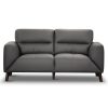 Downy  Genuine Leather Sofa Set 3 + 2 Seater Upholstered Lounge Couch - Gunmetal - Image 4