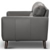 Downy  Genuine Leather Sofa Set 3 + 2 Seater Upholstered Lounge Couch - Gunmetal - Image 5