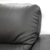 Downy  Genuine Leather Sofa Set 3 + 2 Seater Upholstered Lounge Couch - Gunmetal - Image 8