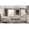 Mellowly Wing Back Chair Sofa Chesterfield Armchair Fabric Uplholstered - Beige - Image 2