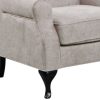 Mellowly Wing Back Chair Sofa Chesterfield Armchair Fabric Uplholstered - Beige - Image 3