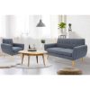 Dane 3 + 1 + 1 Seater Fabric Upholstered Sofa Armchair Lounge Couch - Dark Grey - Image 3