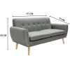 Dane 3 + 1 + 1 Seater Fabric Upholstered Sofa Armchair Lounge Couch - Mid Grey - Image 3