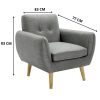 Dane 3 + 1 + 1 Seater Fabric Upholstered Sofa Armchair Lounge Couch - Mid Grey - Image 4