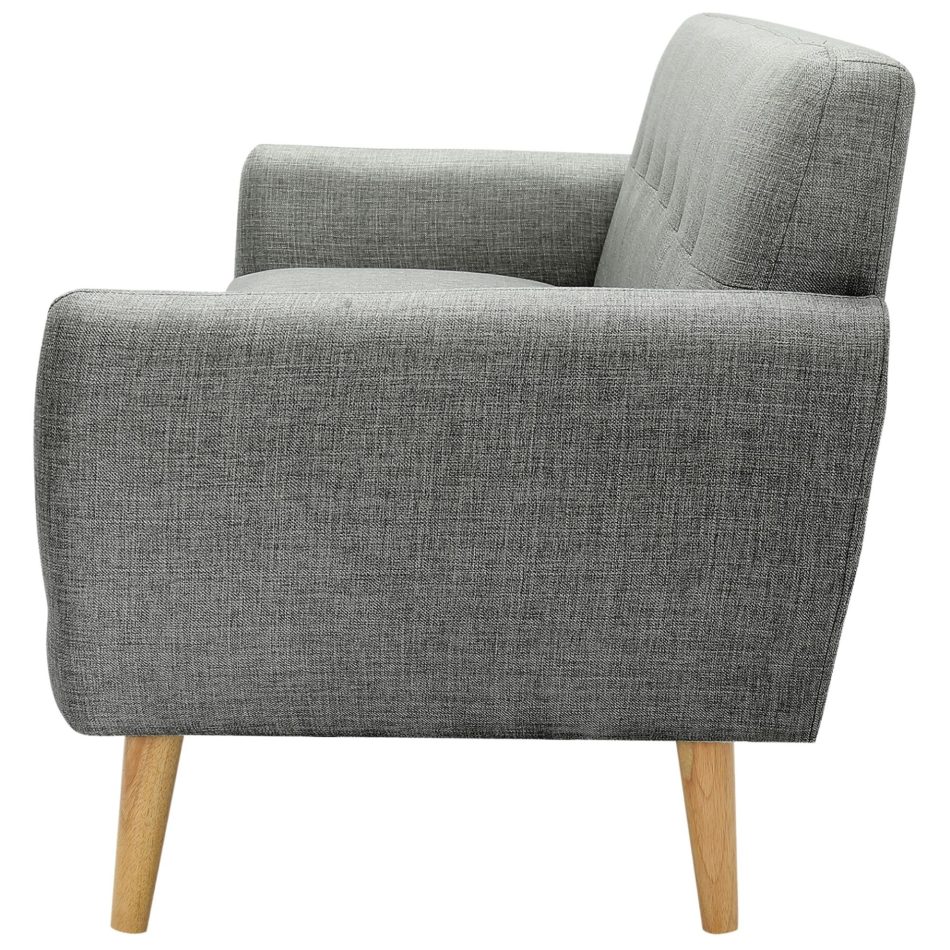Dane 3 + 1 Seater Fabric Upholstered Sofa Armchair Lounge Couch - Mid Grey - Image 6