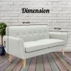 Dane 3 + 1 + 1 Seater Fabric Upholstered Sofa Armchair Lounge Couch - Light Grey - Image 4