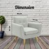 Dane 3 + 1 + 1 Seater Fabric Upholstered Sofa Armchair Lounge Couch - Light Grey - Image 5