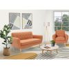 Dane 3 + 1 + 1 Seater Fabric Upholstered Sofa Armchair Lounge Couch - Orange - Image 2