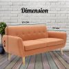 Dane 3 + 1 + 1 Seater Fabric Upholstered Sofa Armchair Lounge Couch - Orange - Image 4