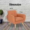 Dane 3 + 1 + 1 Seater Fabric Upholstered Sofa Armchair Lounge Couch - Orange - Image 5