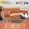 Dane 3 + 1 + 1 Seater Fabric Upholstered Sofa Armchair Lounge Couch - Orange - Image 7