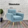 Dane 3 + 1 + 1 Seater Fabric Upholstered Sofa Armchair Lounge Couch - Blue - Image 5