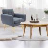Dane Single Seater Fabric Upholstered Sofa Armchair Lounge Couch - Dark Grey - Image 3