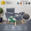 Dane Single Seater Fabric Upholstered Sofa Armchair Lounge Couch - Dark Grey - Image 5
