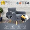 Dane Single Seater Fabric Upholstered Sofa Armchair Lounge Couch - Dark Grey - Image 6