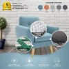 Dane Single Seater Fabric Upholstered Sofa Armchair Set of 2 - Blue - Image 5