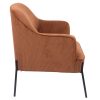 Leah Fabric Armchair Occasional Accent Arm Chair Brown - Image 4