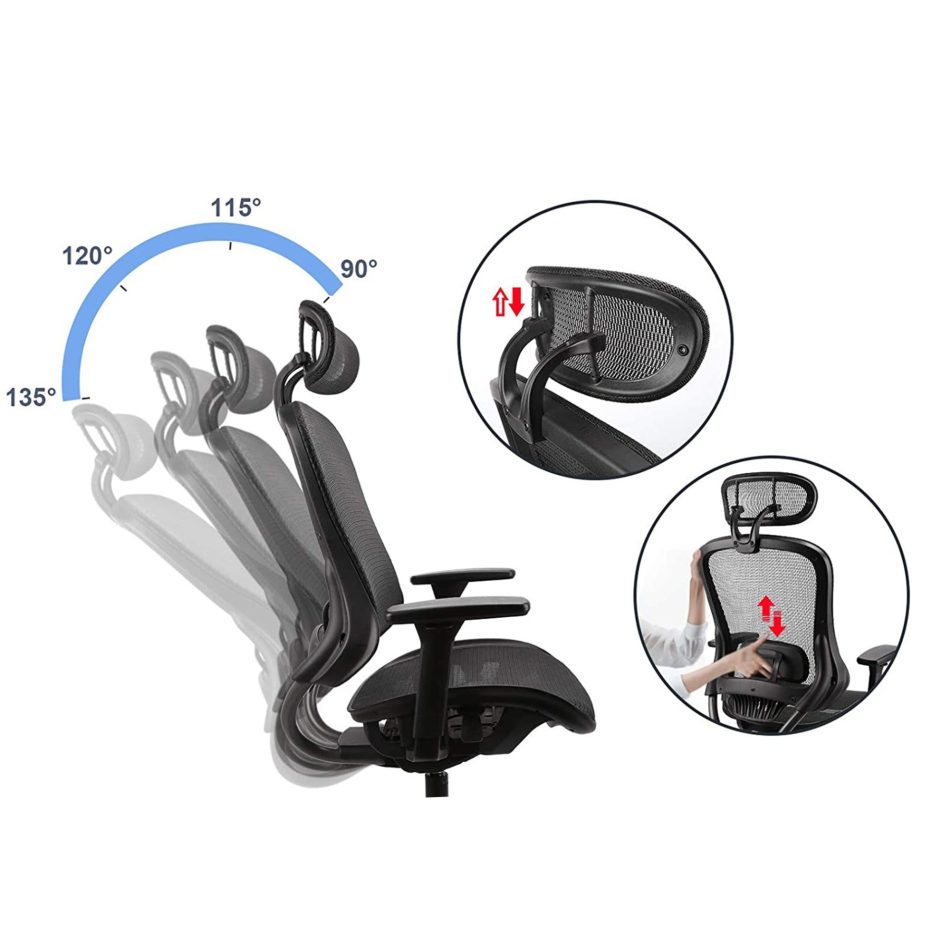 Mech Ergonomic Mesh Executive Chair with 2D Armrest - Image 4