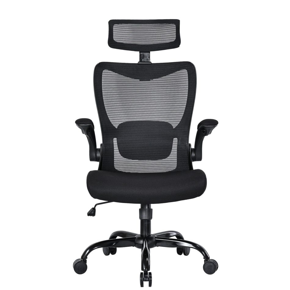 MONA Ergonomic High Back Flipped Armrest Task Chair In Black - Image 2