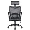 MONA Ergonomic High Back Flipped Armrest Task Chair In Black - Image 3