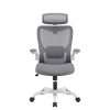 MONA Ergonomic High Back Flipped Armrest Task Chair In Grey - Image 2