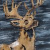 Decorative Deer 3D Wood Metal Wall Art Decor in Blue and Rusty Gold - Image 2
