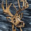 Decorative Deer 3D Wood Metal Wall Art Decor in Blue and Rusty Gold - Image 3