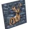 Decorative Deer 3D Wood Metal Wall Art Decor in Blue and Rusty Gold - Image 4