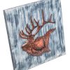Decorative Reindeer 3D Wood Metal Wall Art Decor in Blue and Rusty Bronze - Image 4