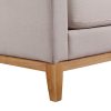 Armchair in Beige Colour Lounge Accent Chair Upholstered Fabric with Wooden leg - Image 6