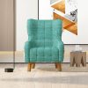 Armchair High back Lounge Accent Chair Designer Printed Fabric with Wooden Leg - Image 4
