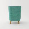 Armchair High back Lounge Accent Chair Designer Printed Fabric Upholstery with Wooden Leg - Image 5
