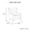Armchair High back Lounge Accent Chair Designer Printed Fabric Upholstery with Wooden Leg - Image 6