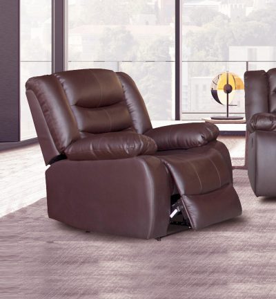 Single Seater Recliner Sofa Chair In Faux Leather Lounge Couch Armchair in Brown