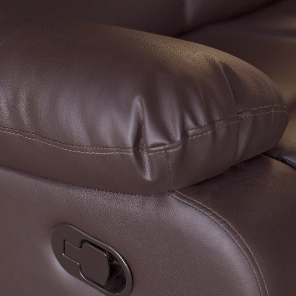 Single Seater Recliner Sofa Chair In Faux Leather Lounge Couch Armchair in Brown - Image 8
