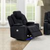 Electric Recliner Stylish Rhino Fabric Black 1 Seater Lounge Armchair with LED Features - Image 11