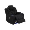 Electric Recliner Stylish Rhino Fabric Black 1 Seater Lounge Armchair with LED Features - Image 4